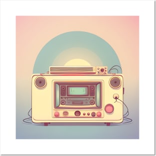 Vintage Vibe Pastel Color Retro Radio Drawing Posters and Art